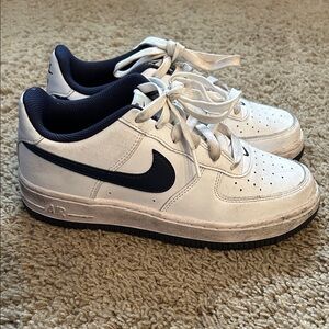 Nike Kids White and Navy Sneakers